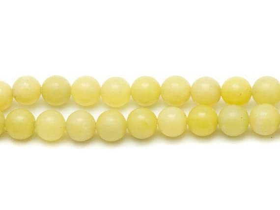 Perles de jade citron 8mm LKBEADS pour fabriquer un bracelet bien-être au quotidien