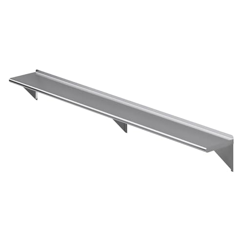 AmGood 12 in. x 96 in. Stainless Steel Wall Shelf | NSF Certified | Appliance & Equipment Metal Shelving | Kitchen, Restaurant, Garage, Laundry, Utility Room
