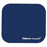 Fellowes Mouse Mat with Non-Slip Rubber Base - Mouse Pad with Antibacterial Protection - Suitable for Both Optical and Laser Mice - 199 x 232 x 2mm - Blue