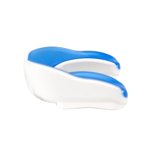 METAL BOXE - Protector bucal de gel Junior, color blanco y azul