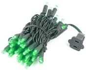 Miniatura 6 de Novelty Lights Juego de 50 luces LED de Navidad, iluminación al aire libre, luces de fiesta, patio, verde, cable negro, 11 pies