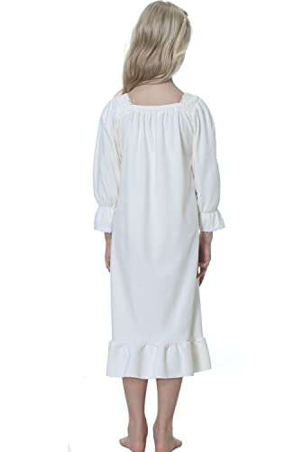 Image of Girls Princess Nightgown,Winter Long Sleeve Flannel Nightdress Pajamas Dress Kids 3-12 Years