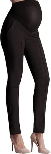 Wulachaka Pantalones de maternidad para mujer, pantalones de verano para mujeres embarazadas, pantalones deportivos sueltos con bolsillos, ropa de embarazo para mujer #1, Negro, XXL