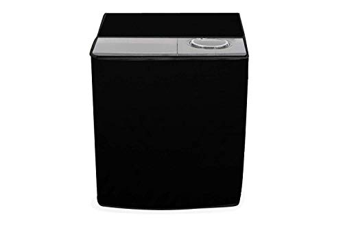 Image of Home Dressing Solid Color Semi Automatic Washing Machine Cover for 6kg, 6.5kg, 7kg, 7.5kg, 8kg, Fits for All Semi Washing Machines, Waterproof & Dustproof Size (31.5x20x34) inches (Black)