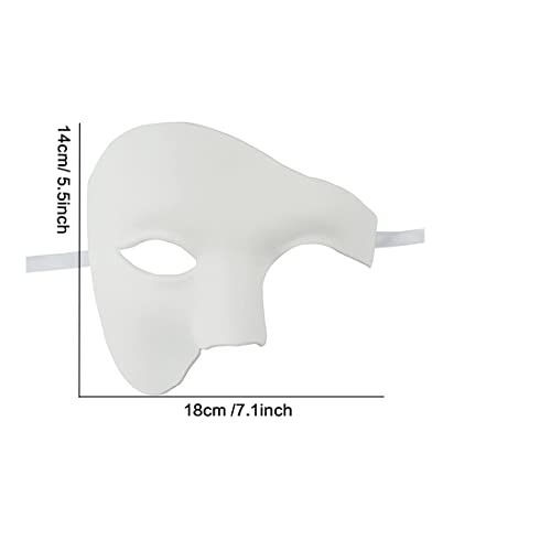 Masquerade Masks for Men White Venetian Mask Vintage Phantom of The Opera Mask - Image 2