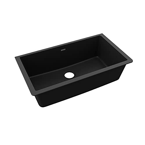 Elkay Quartz Classic Elgru13322Bk0 Black Single Bowl Undermount Sink #TOP2