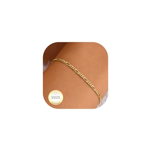 DORANA Gold Armband Damen Figaro Kettenarmband für Frauen Fade-Proof Figaro Armbänder Geschenk für Sie,5mm dick DORANA Gold Armband Damen Figaro Kettenarmband für Frauen Fade-Proof Figaro Armbänder Geschenk für Sie,5mm dick