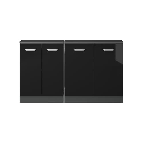 Vicco Set Di Mobili Sottotetto Nero Lucido/Antracite Set Di 2 - 5