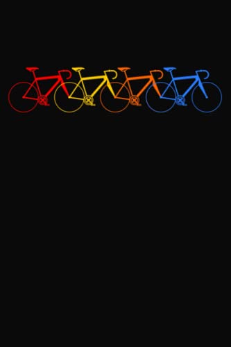 Vier Bunte Fahrräder: Das tolle Motiv auf dem Notizheft für Fahrradfahrer oder Radsportler die gern mit dem Mountainbike oder Rennrad unterwegs sind, ... Rad fahren, Ideales Tagebuch für die Radtour