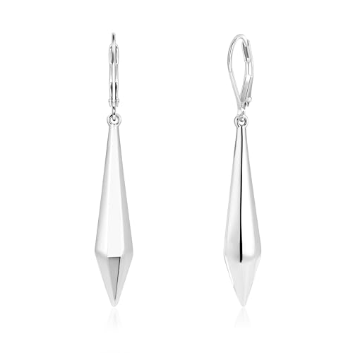 Boucles d'oreilles pendantes géométriques argent pour vos soirées chic