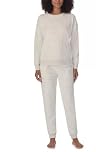 DKNY Ladies Lounge Set Luxurious Plush Stretch Velour 2 Piece UK SIze Velvet Tracksuit For Women (UK, Alpha, XL, Regular, Regular, Cream)