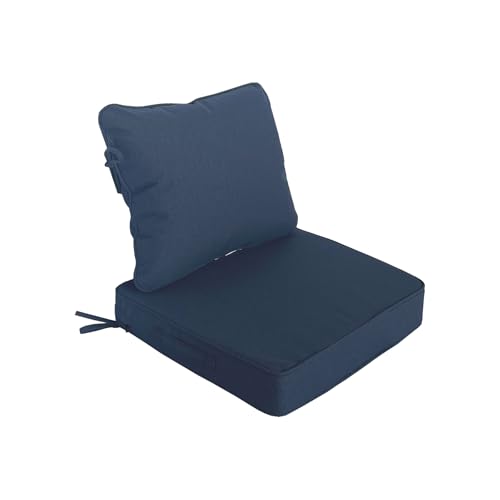 Localive 19"x19" Outdoor Cushion Set of 1 Resilient Foam Filling Water-Proof Abrasion-Resistant UV Resistant Weather Resistant Patio Cushions with Handles & Ties for Chairs Couch Upholstery Blue
