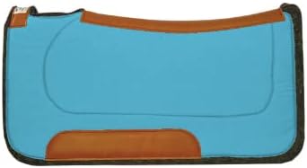 Diamond Wool Contoured Felt Ranch Western Saddle Pad for Horses 32x32 – 1/2" Thickness, Turquoise
