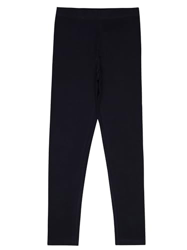 Image of BODYCARE Girls Cotton Stretch Leggings, Elastic Waist Ankle Length Leggings for Kids, Soft