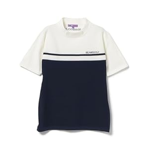 ［ビームスゴルフ］ S/Sスウェット PURPLE LABEL ボーダーニット モックネックシャツ メンズ NAVY L" 
