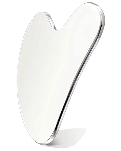 IPNSDON Massaggiatore in acciaio inossidabile a forma di cuore, strumento per massaggio facciale, adatto per il massaggio del viso, cura della pelle del collo