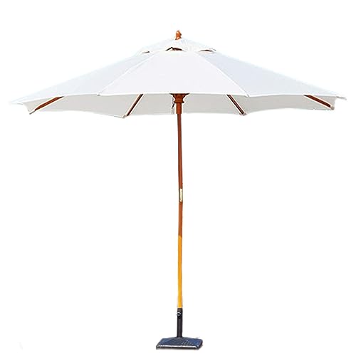 Parasol bois patio blanc CLSDRZC avec grand parapluie du protection solaire en polyester