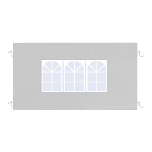 MYCENSE Canopy Tent Sidewall Side Wall Tarp 300 cm x 200 cm Portable Sunwall with Window for Camping Awning Shade Party Wedding, White