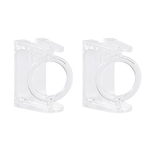 EXCBIOZ 2Pcs Curtain Rod Hangers Holders Not Drilling Adhesive Wall Mount Drapery Brackets ABS Clear Towel Poles Support Hook
