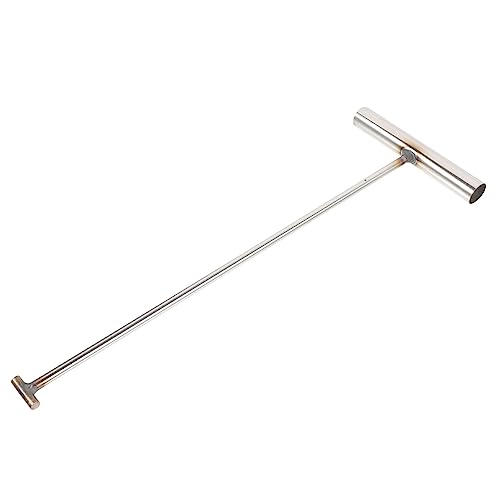 FRCOLOR Manhole Cover Lifter Hook 43cm T-shape Steel Manhole Lid Hook Stainless Steel for Outdoor Sewer and Drain Maintenance