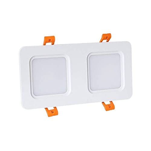 Iluminación LED empotrada Rectangular de Doble Cabezal de 12 W, 18 W y 24 W, con Rejilla Simple integrada, para decoración Comercial, Luces de Techo empotradas COB, Ideales para iluminación Inter