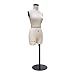 DE-LIANG Half Scale Dress Form（Not Adult Full Size） 1:2 Miniature Sewing Half Size Mannequin Not Fully Pinable Dressmaker Dummy 43cm Body Height Female Torso Tailor Model for Draping Beige