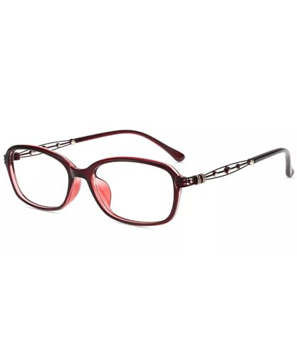 Firmoo Rectangle Blue Light Glasses for Women, Hollow Accent Lightweight Metal Blue Light Blocking Glasses for Computer, TV, S8823