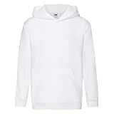 Fruit of the Loom Premium Felpa con Cappuccio Bambini (9-11 Anni) (Bianco)