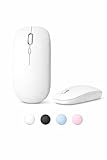 Generico Kabellose Bluetooth-Maus schlank und leise – leichtes und tragbares Design für Büro, Zuhause und Reisen – kompatibel mit PC und Bluetooth-Geräten – Weiß