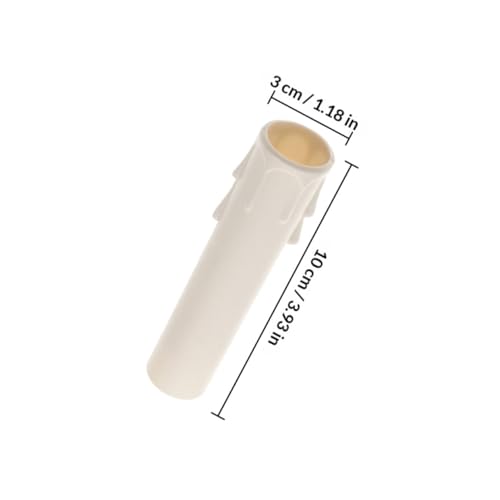 Holibanna シャンデリア用キャンドルスリーブカバー15個セット プラ製 滴防止機能付き 白色 Φ30x100mm 簡単取り付け 多用途対応 ランプ修理交換用 [2]