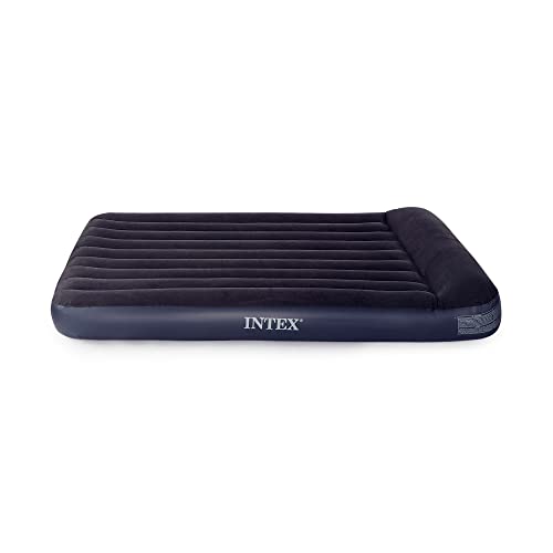 Intex Pillow Rest Classic Airbed with Built-in Pillow and Electric Pump, Queen