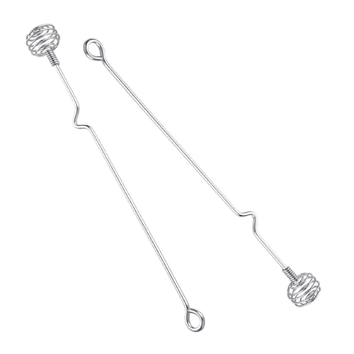 Cabilock Long Handle Coffee Stirrer 2 Pack Stainless Steel Mixing Spoon for Milk Tea Honey Egg Kitchen Whisk Tool