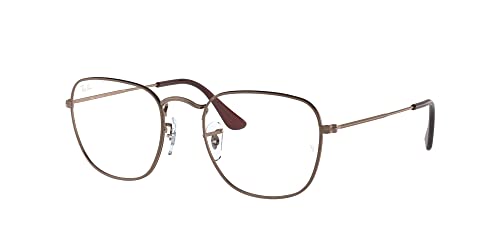Ray-Ban RX3857V Frank Square Prescription Eyewear Frames, Antique Copper/Demo Lens, 51 mm