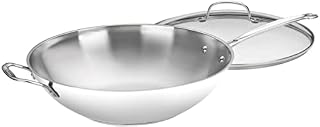 Cuisinart 726-38H Chef's Classic Stainless 14-Inch Stir-Fry Pan with Helper Handle and Glass Cover