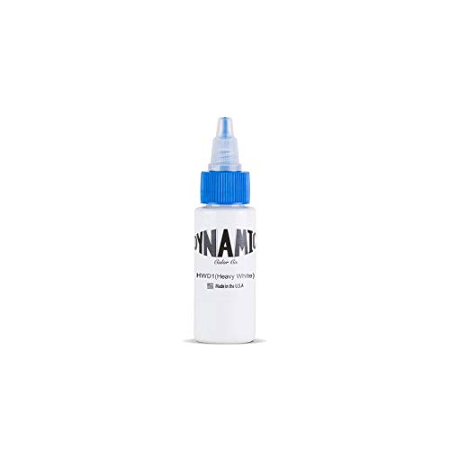 Dynamic Color Co- Heavy White Tattoo Ink, Made in USA, Since 1990, Sterilized, Vegan (1oz Bottle)