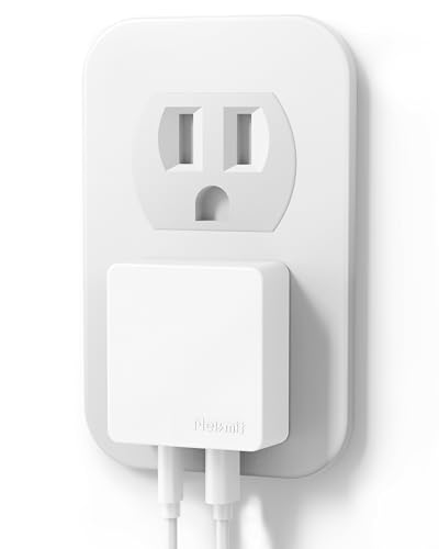 Nekmit Flat USB C Wall Charger 45W Dual Port PPS Fast USB Charger Block(1*USB-C & 1*USB-A) Slim USB C Wall Plug for iPhone 17/16 and More Series MacBook Air iPad