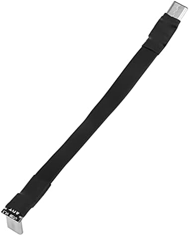 Pyatofyy USB 3.1 Type C to Type C Extension Cable 90 Degree FPC FPV Ribbon Flat USB C Cable 3A 10Gbps EMI Shielding,10cm