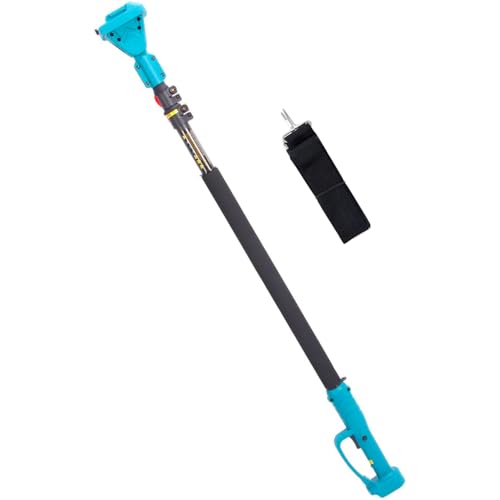 TOPALL Teleskop Verlängerungsstange für Akku Astschere, Elektrische Gartenschere, Teleskop Verlängerung 150-250cm, Kopf-Winkel 6-fach verstellbar, Schultergurt, leicht, robust