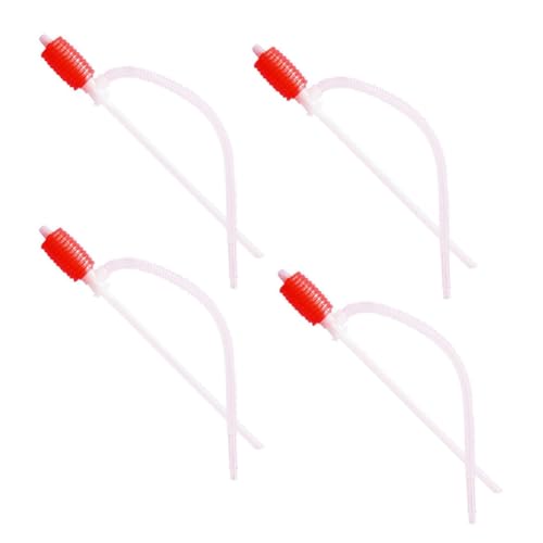SHINYPASING Bomba de Sifón Manual Material Pp de 4 Piezas para Transferencia de Líquidos Roja y Conveniente para Extracción de Gasolina y Aceite