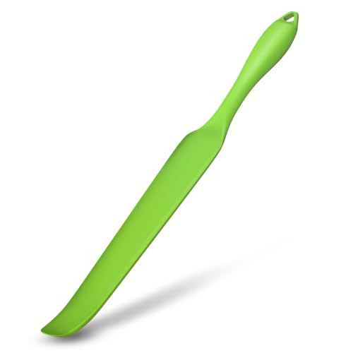 Demao Silicone Blender Spatula & Scraper - Under-Blade & Jar Accessory with Long Handle, Nonstick Surface and Hanging Holes (Green)