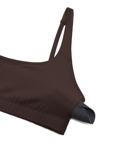 Image of CRZ YOGA Butterluxe Square Neck Sports Bras | Light Support, Removable Pads, Yoga, Extremely Soft, Low Coverage, Adjustable Spaghetti Straps, for Women