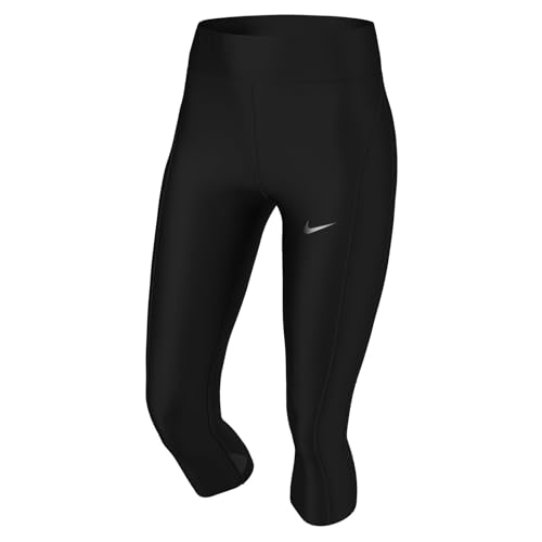Nike Damen Df Fast Crop Hose, Black/Reflective Silv, S EU