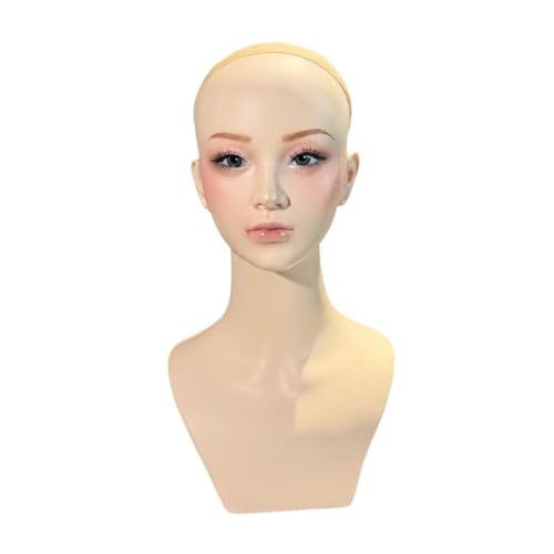 Soporte de cabeza de maniquí de PVC calvo para pelucas y collares en tiendas