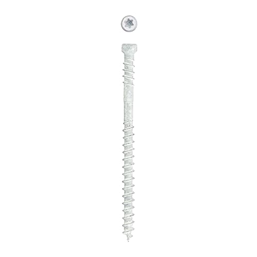 SPAX Tornillos de madera con cabeza trim, doble rosca, tamaño #8 x 2.5 pulgadas, 100 unidades, acabado blanco Powertrim con sistema Torx T-Star Plus miniatura 4