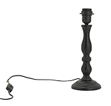 pied de lampe en bois vintage Élégance intemporelle : Ce pied de lampe en bois teinté noir apporte une touche sophistiquée à votre intérieur, parfait pour compléter votre décoration