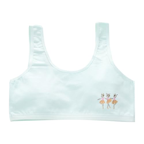 Girls Bras Cotton 9-17 Years Cotton Sports Bras for Girls Underwear for Girls Teen Strapless Bras for Girls Ages 12-14 Strapless Bras for Teens Preteen Bras Kids Bra 08# Green 11 Years