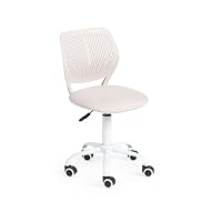 Sedia Girevole Imbottita FurnitureR - Con Ruote, Schienale, Regolabile In Altezza, Grigio Morandi - Foto 5