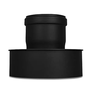 LANZZAS Pellebuis uitbreiding van Ø 80 mm naar Ø 150 mm – Kleur: zwart | pelletkachelbuis