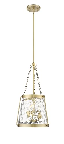 ML Lighting | Adabella Collection | 20403-VB | 3 Light Pendant in Vintage Brass Finish with Clear Hammered Glass Shade | Perfect for Kitchens, Dining Rooms, Living Rooms, Entryways, Hallways