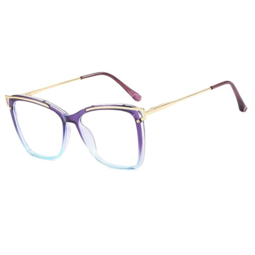 Lunettes œil de chat pour femmes avec monture transparente bicolore élégante